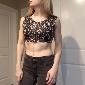 Boho print crop top